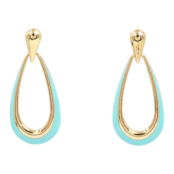 Epoxy Color Opened Teardrop Earrings