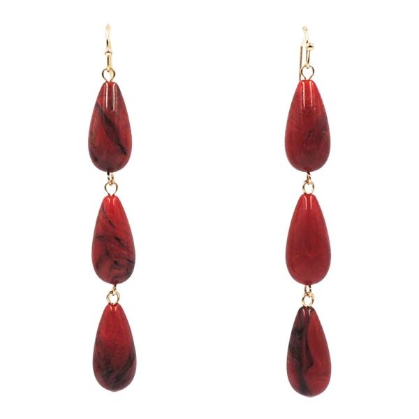 Resin Teardrop Linear Earrings