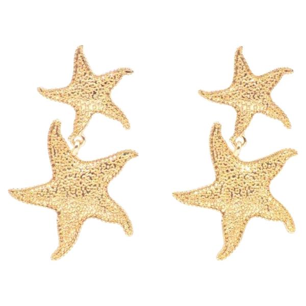 Metal Starfish Drop Earrings