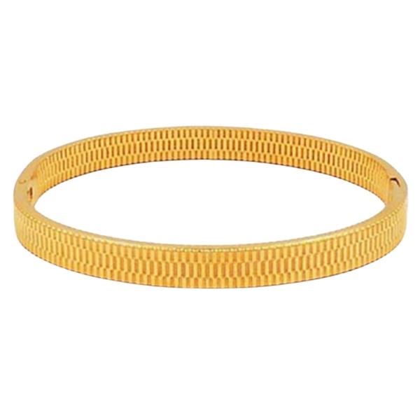 Stainless Steel Texture Wide Bangle Bracelet