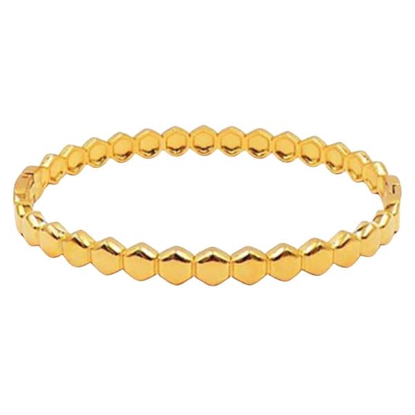 Stainless Steel Hexagon Link Bangle Bracelet