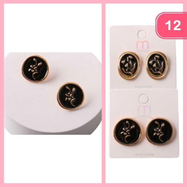 Floral Wax Seal Earring (12 Units)