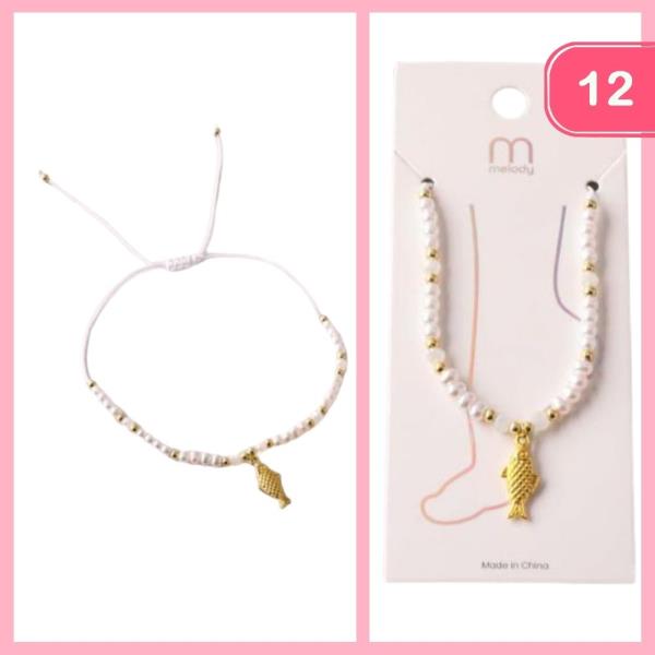 Sardine Pearl String Anklet (12 Units)