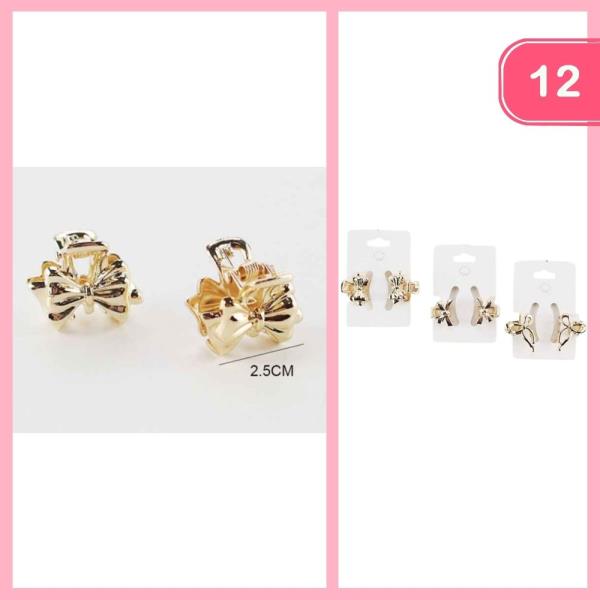 Bow Mini Hair Claw Clip (12 Units)