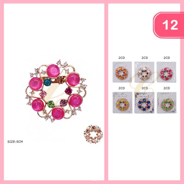 Rhinestone Brooch (12 Units)