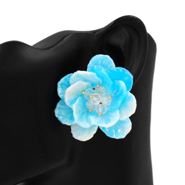 Flower Petal Beaded Statement Earring