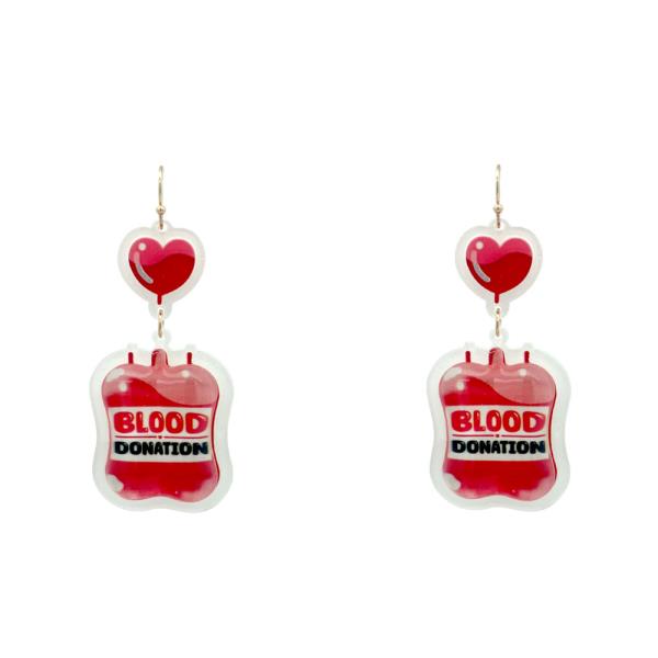 Heart Blood Donation Drop Earring