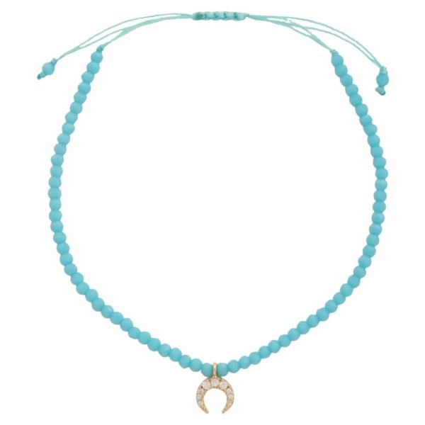Crescent Tiny Glass Beads Full Tie Bracelet