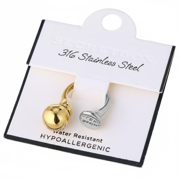 SECRET BOX Stainless Steel Ball Open Ring