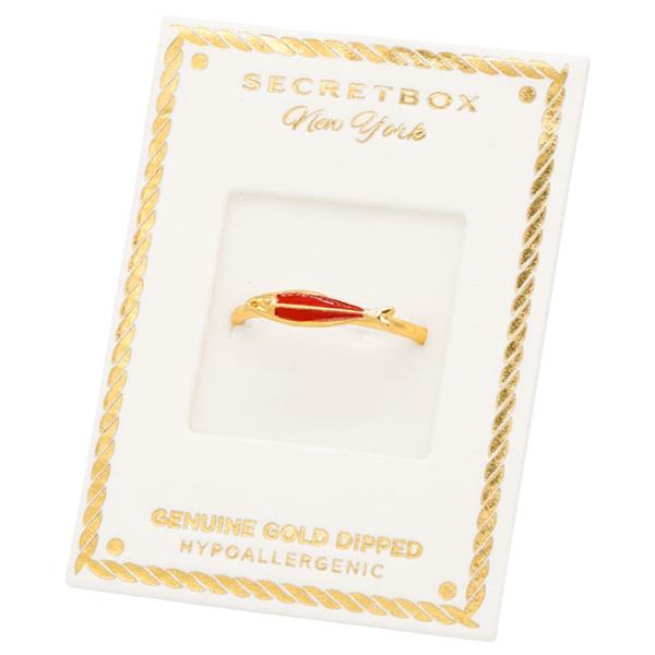 SECRET BOX Gold Dipped Martini Glass Ring