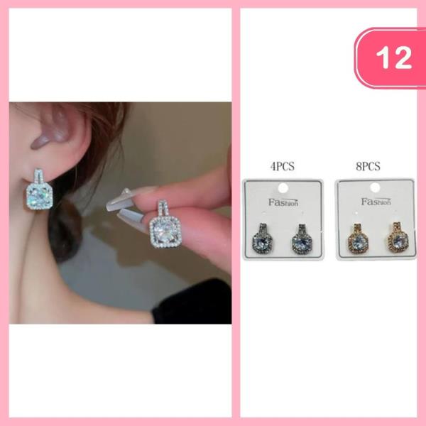 Rhinestone Post Earrings (12 Units)