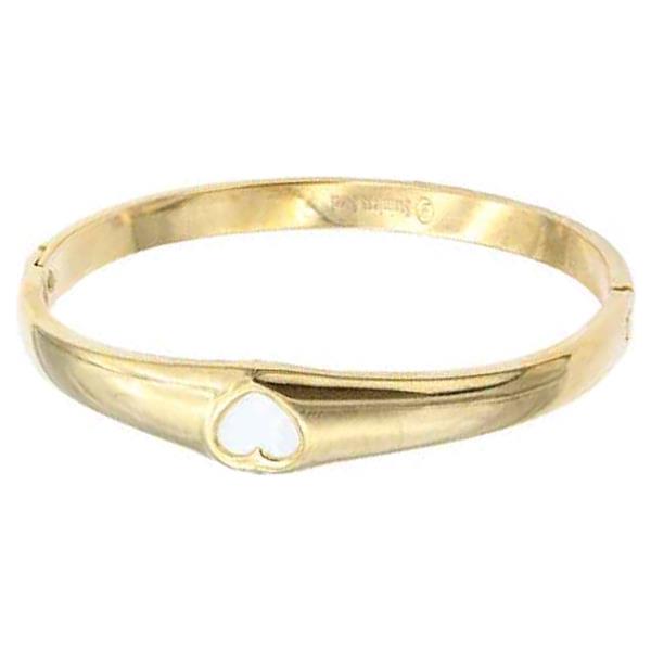 Gold Plated Stainless Steel Hinged Bangle Bracelet