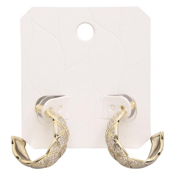 Round Open Cut Rhinestone Metal Earring