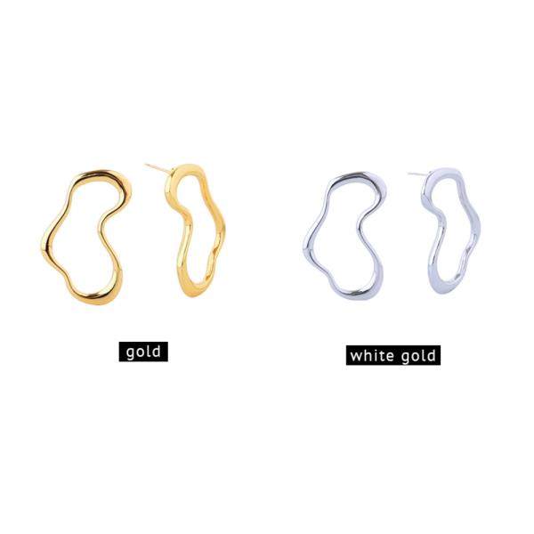 14K Gold White Gold Dipped Loop Earrings