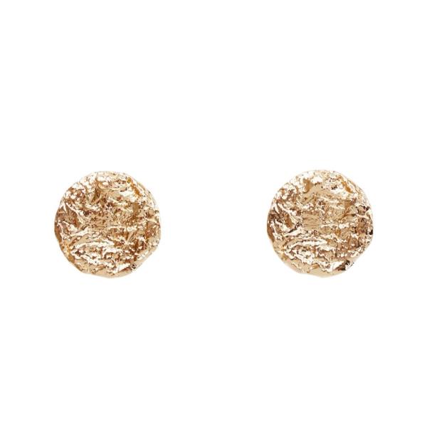 Hammered Round Metal Stud Earring