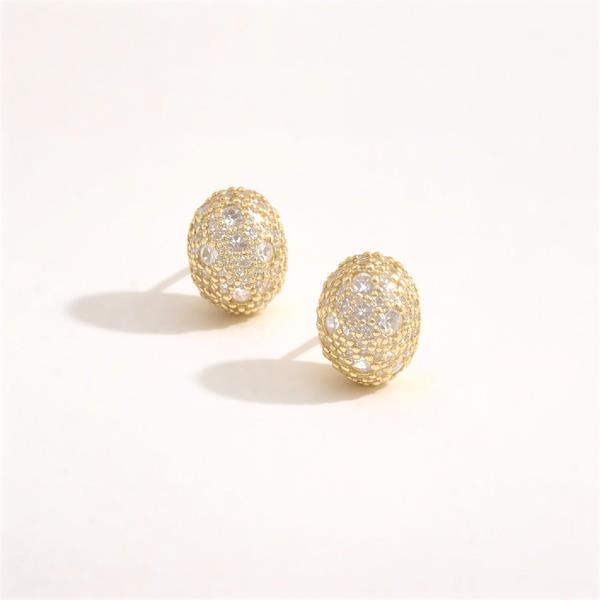 14K Gold Dipped Water Resistant Pave CZ Earring