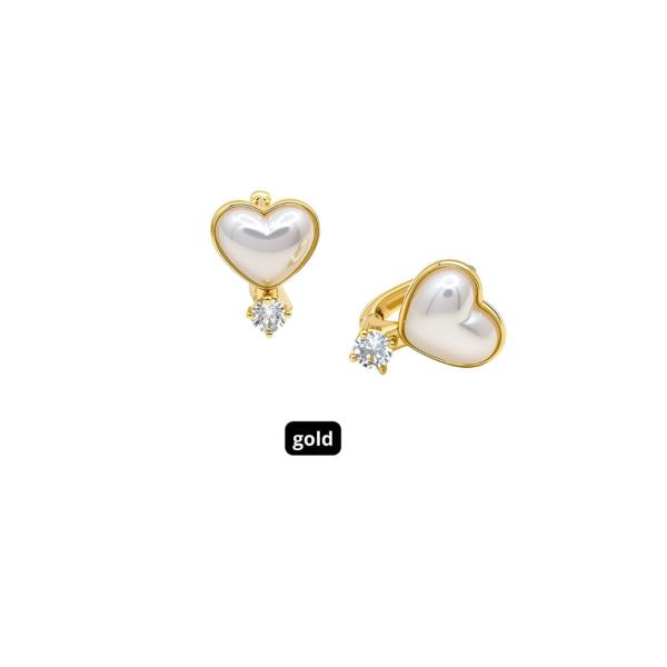 14K Gold Water Resistant Plating Pearl CZ Earrings