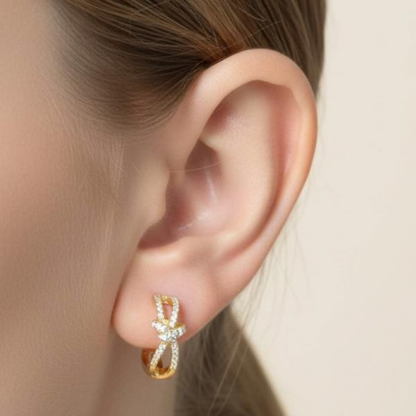 14K Gold Dipped Water Resistant Knot Hoop Earrings