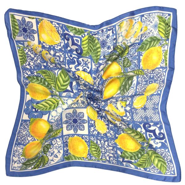 Lemon Print Square Scarf