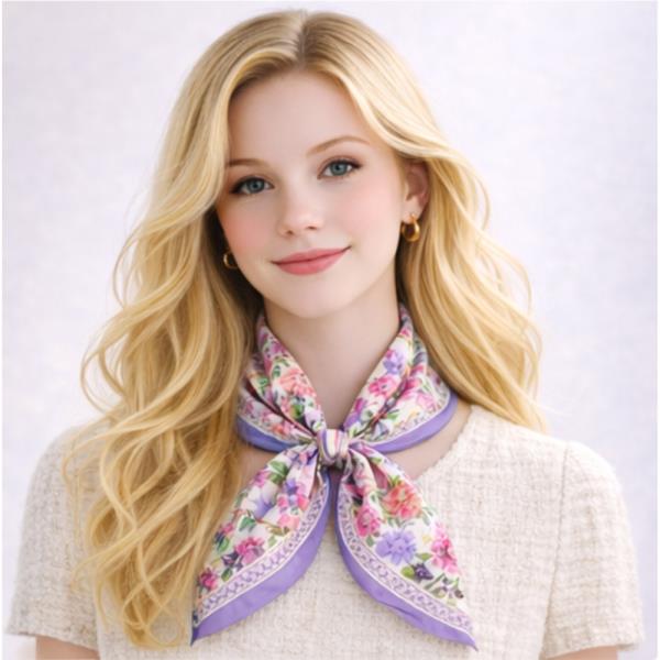 FLORAL PRINT SQUARE SCARF