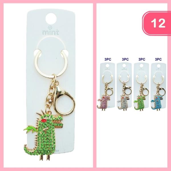 Rhinestone Dragon Keychain (12 Units)