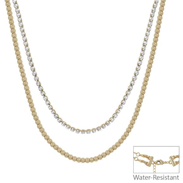 15" 17" 2 Layered Tennis Chain 4mm CCB Necklace