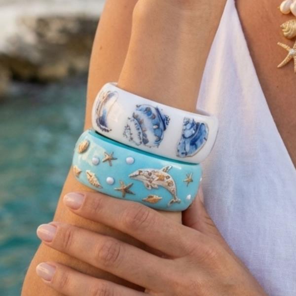 Sealife Print Bangle Bracelet