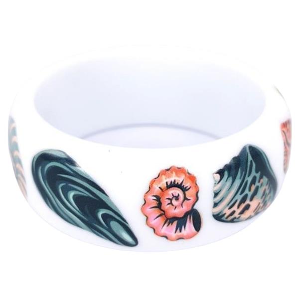 Seashell Print Bangle Bracelet