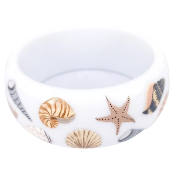 Seashell Starfish Print Bangle Bracelet