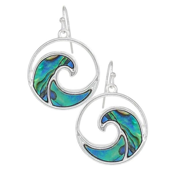 Sealife Wave Abalone Earring