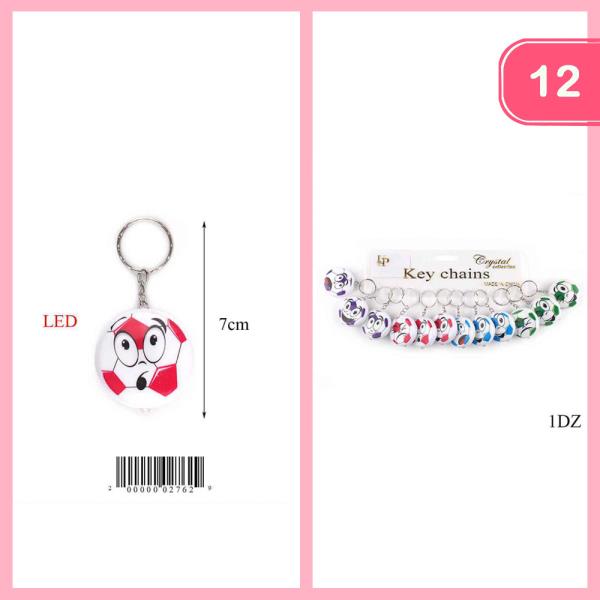 Soccer Ball Light Up Keychain (12 Units)