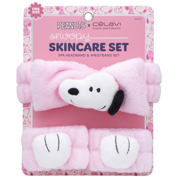 CELAVI X Peanuts Snoopy Spa Headband Wristband Set