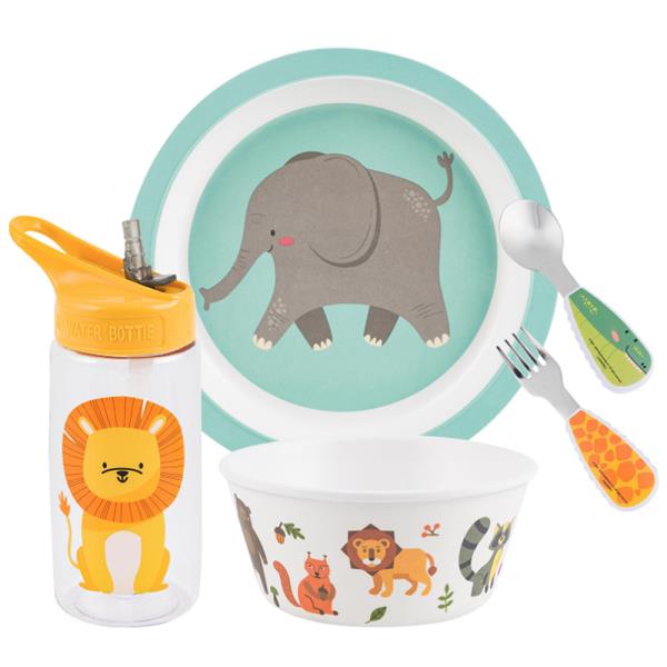 Animals Melamine Kids Mealtime Set 5PC