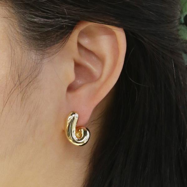 14K GOLD WHITE GOLD DIPPED SCULPTED KNOT STUD EARRING