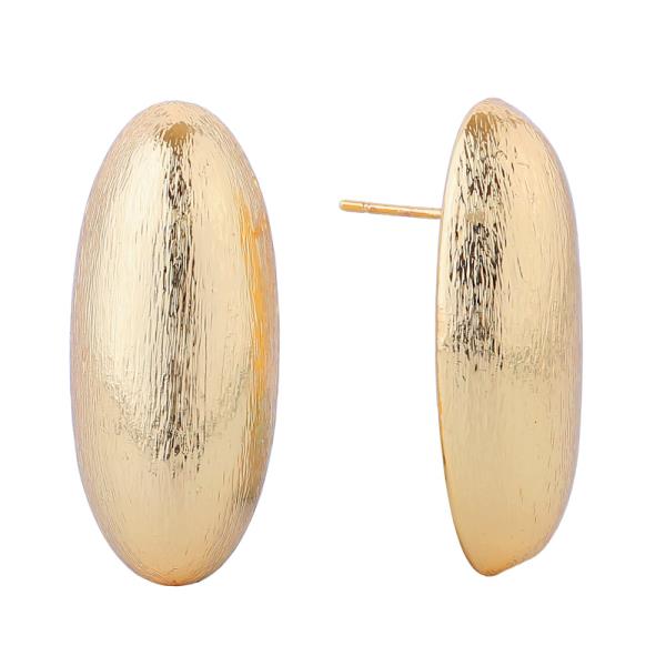 14K Goldwhite Gold Dipped Oval Stud Earrings