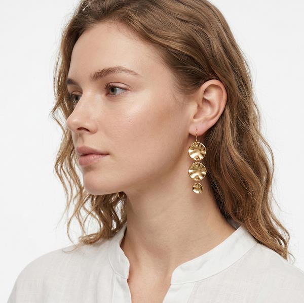 Triple Round Drop Earring