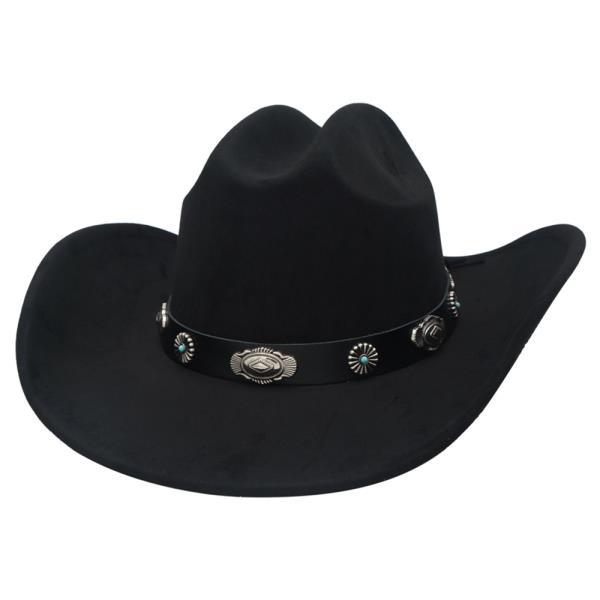 SW Concho Mix Banded Microsuede Cowboy Hat