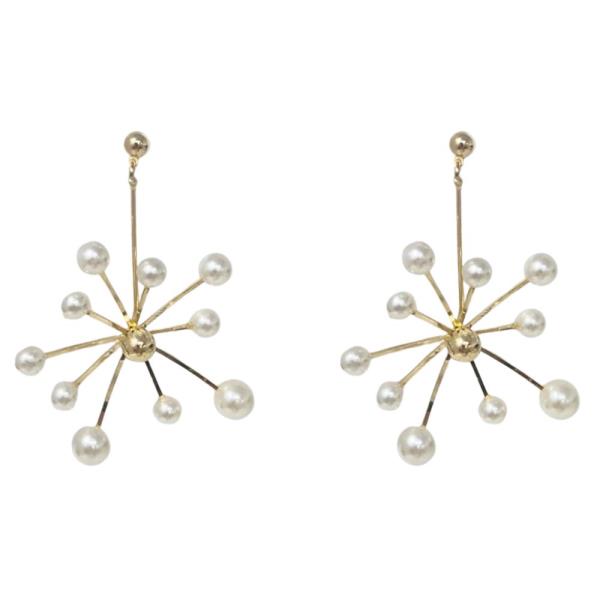 Pearl Starburst Statement Drop Earring