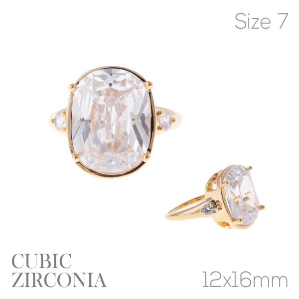 CZ Old Mine Cut Engagement Ring