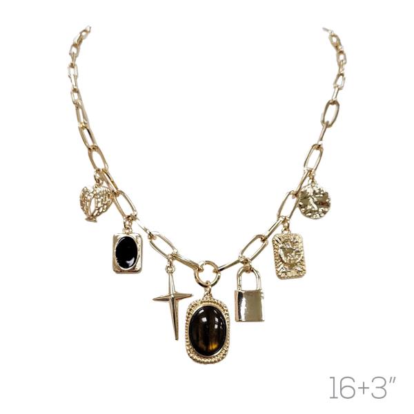 Cross Multi Charm Necklace