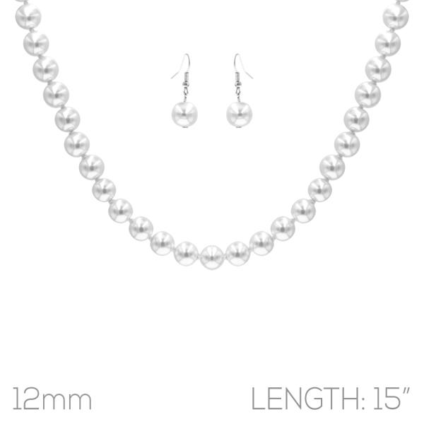 Pearl Necklace Earring Set