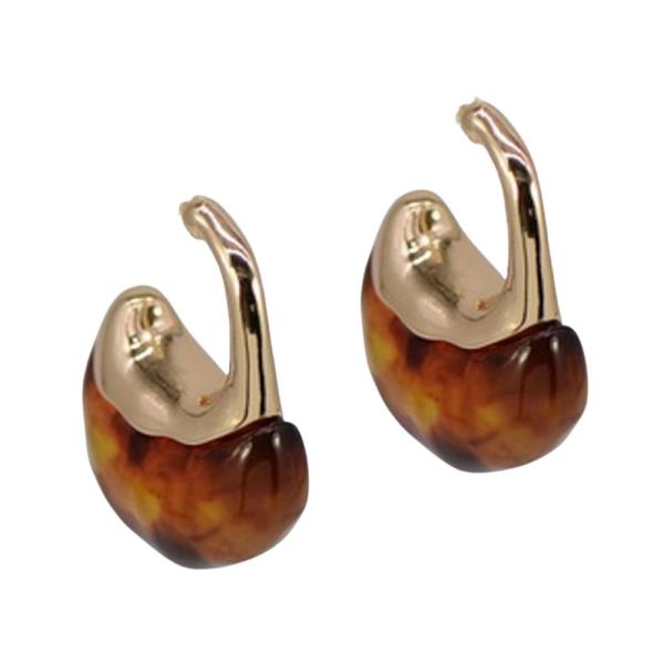Tortoise W GL Hoop Earring