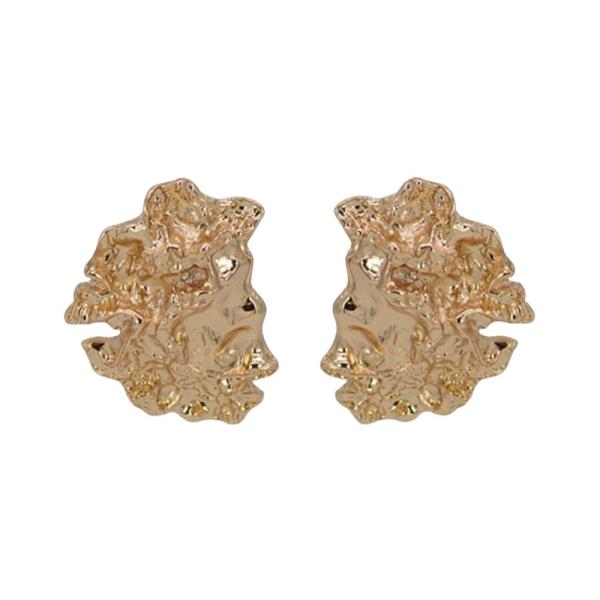 Irregular Metal Nugget Earring