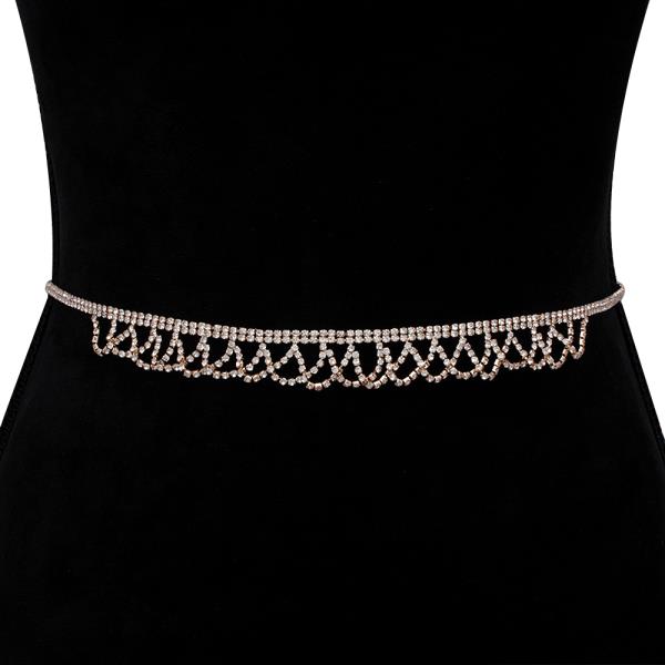 RHINESTONE DESIGN HOOK BELT