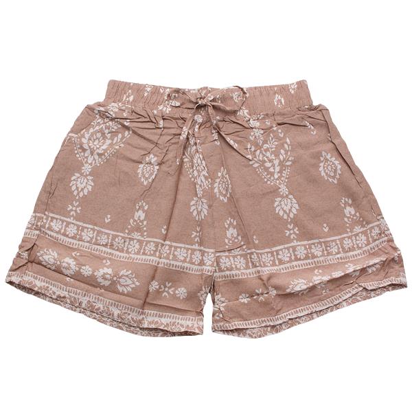 EMBROIDERED ELASTIC WAIST SHORTS