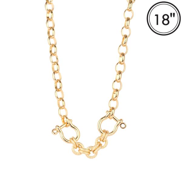 Metal Horsebit Link Necklace