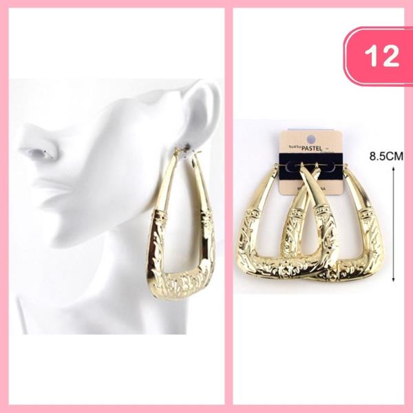 Bamboo Hoop Earrings (12 Units)