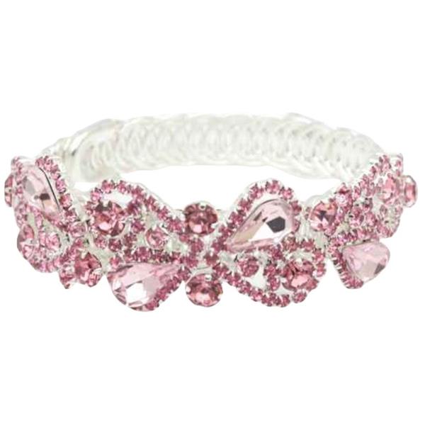 Rhinestone Bridal Wire Adjustable Bangle Bracelet
