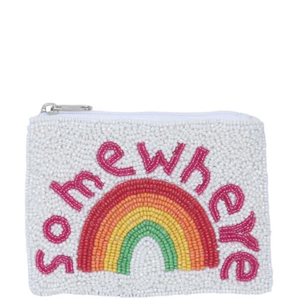 Seed Bead Somewhere Rainbow Coin Purse Bag