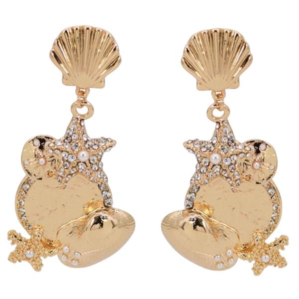 Sea Life W Shell Post Earrings